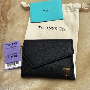 Tiffany & Co. Black Leather wallet with Gold Accent NWT from Marshall’s